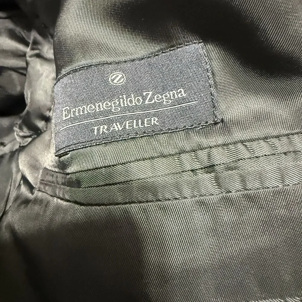 Vintage Ermenegildo Zegna Traveller Jacket Blazer Mens 56 EU 46 US Black Wool
